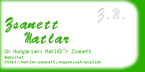 zsanett matlar business card